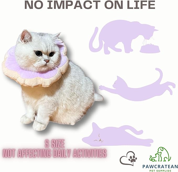 Adjustable Comfy Flower Style Elizabeth Collar for Cats Puppies Soft Recovery Cone Pet Protective Neck Collar (Purple, Medium)