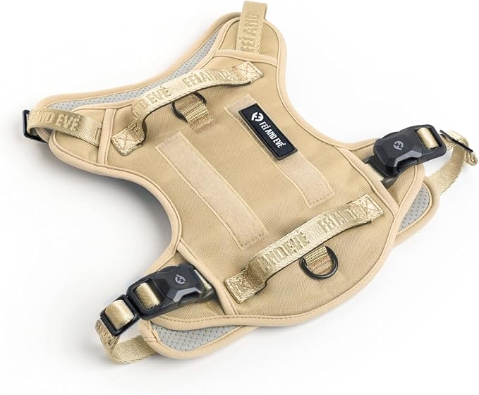 2025 New Edition, Fei & Eve MagEase Dog Harness - 3-Second Magnetic Buckles | 3-Point No-Pull Control | Heavy-Duty 900D Nylon | Dual Safety Handles | Breathable Mesh | Adjustable Fit,X-Large,Champagne