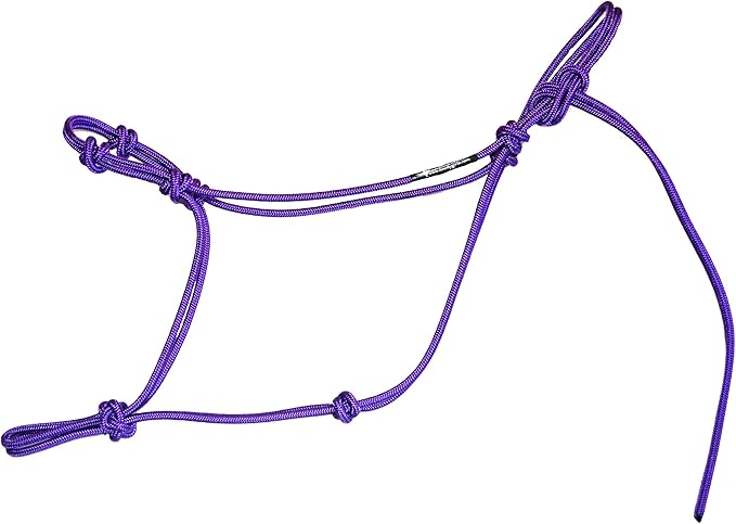 Horse Rope Training Halter - 4 Knot 1/4" Stiff Halter Cord - Used by Famous Trainers Multiple Sizes Multiple Colors