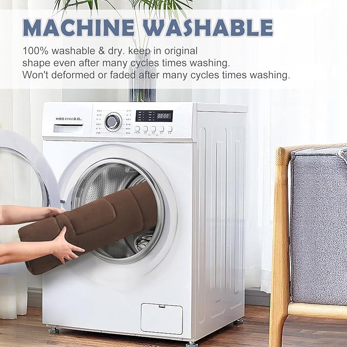 JoicyCo Soft Dog Bed Crate Pad Mat, 42 in Non-Slip Bottom Washable for Large Dogs, Pet Mattress Kennel Pad, Dark Brown