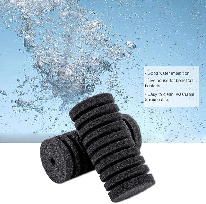 hygger Pack of 4 Replacement Sponges for Aquarium Double Sponge Filter (M)