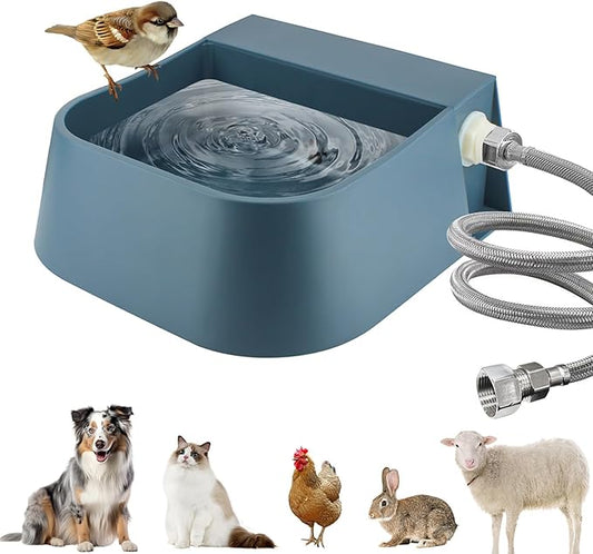 NAMSAN Automatic Dog Water Dispenser with Float Valve, 3/4'' Anti-Bite Metal Pipe, Outdoor Automatic Water Dispenser for Cats Chicken Animals, Goat Waterer, Livestock Water Trough
