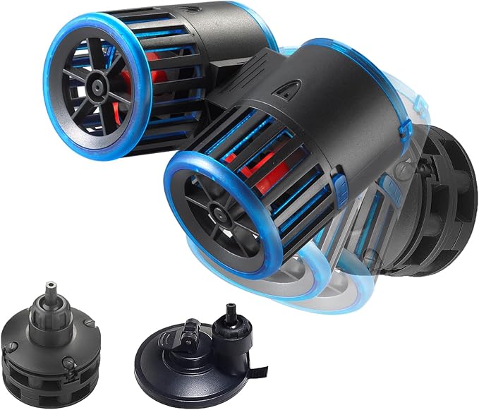 Carefree Fish Aquarium Magnetic Dual Powerheads 25W 5400Gph for 30~300Gal Fish Tank Wave Maker Quiet and Strong Submersible Water Circulation Pump for Freshwater and Saltwater
