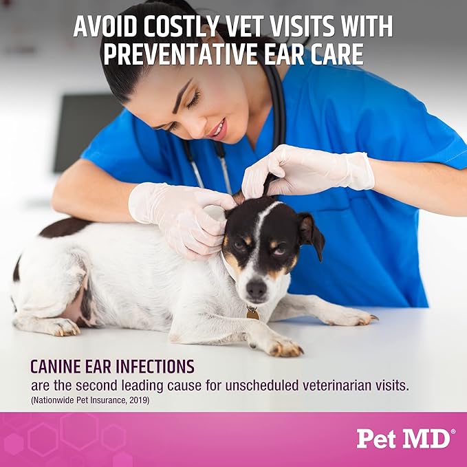 Pet MD Otic-Clean Dog Ear Cleaner - Veterinarian-Formulated Otic Ear Solution for Dogs & Cats - Pet Ear Cleaner for Itch, Odor, & Wax Buildup - Deodorizing Cat Ear Cleaner Solution - 1 Gallon