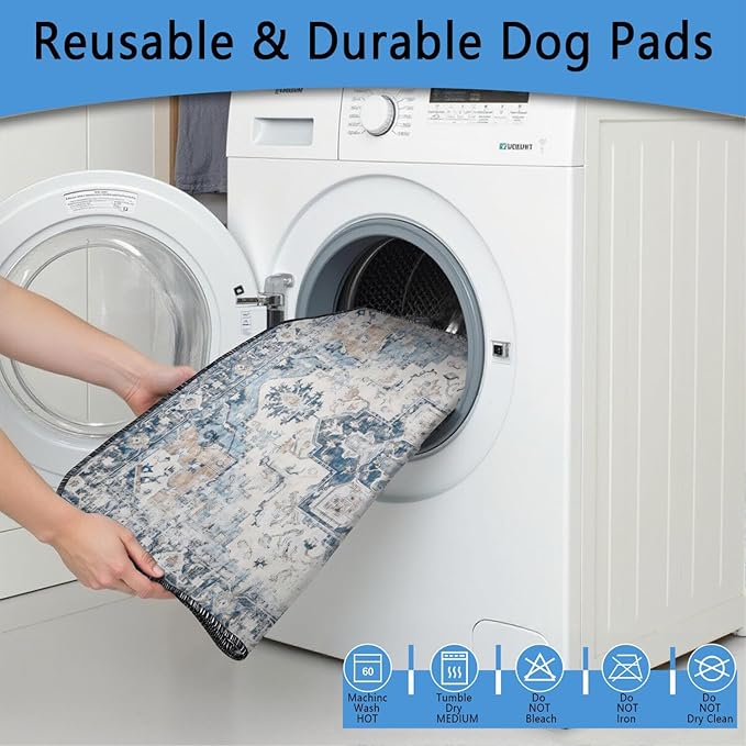 Washable Pee Pads for Dogs 2 Pack, Absorbent Reusable Puppy Pads Waterproof, Leakproof & Non-Slip Whelping Pad, Potty Training Pads for Dogs Playpen Mat 24x36