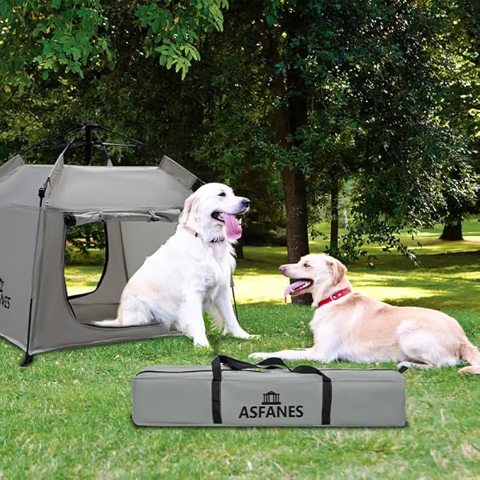 Outdoor Waterproof Pet Automatic Camping Tent, Pop up Cave Bed for Indoor Cats and Small Dogs, Portable Cat House Dog House, Grey.