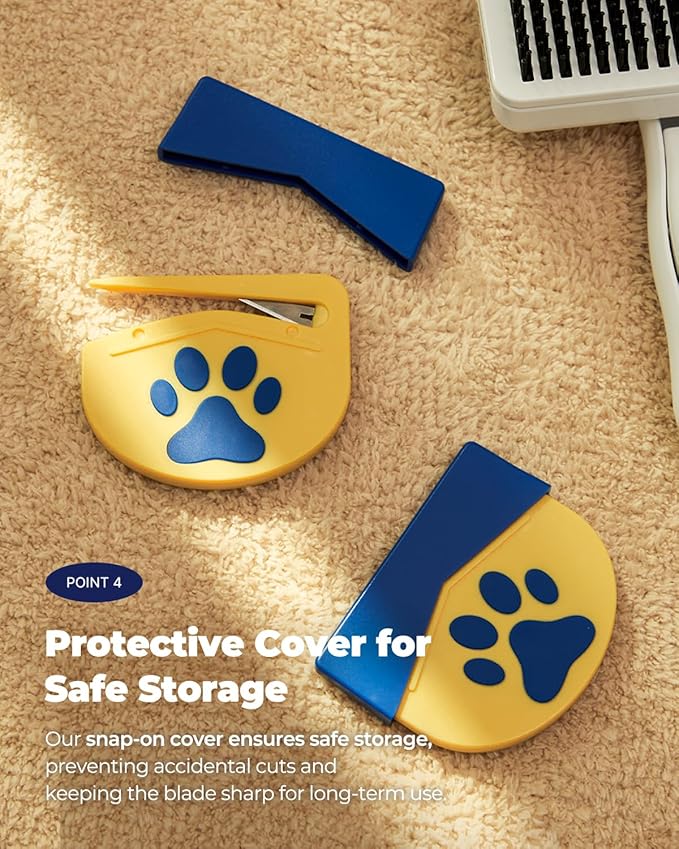 Healing Slicker Brush & Matt Splitter – Gentle Detangling & Shedding Control for Dogs & Cats, 306 Bristles, One-Touch Hair Removal & Safe Dematting Blade for Tangle-Free Grooming