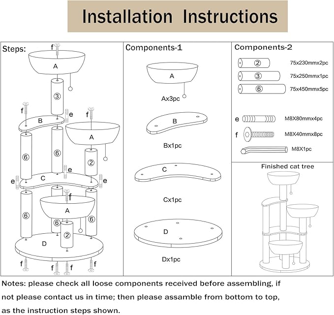 52" Modern Cat Tree Tower for Large Cats, 3Cat Nests Manual Hand Woven Multilevel Huge Paws Pals Cat Tree, Wood Cat Tower, Cat Scratching Tree, Cat Condo, Cat Lover Gift