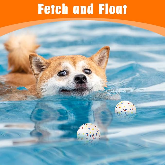 Dog Balls for Aggressive Chewers, Indestructible Bouncy Floating Balls for Training Dog Catch and Fetch, Sturdy Solid Tennis Ball Toys for Large Medium Small Dogs - 2.75in - White - 2pcs