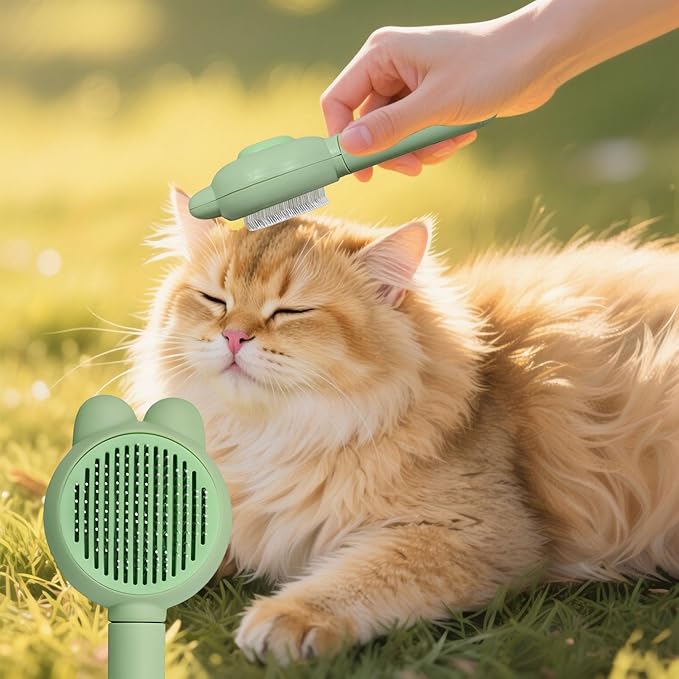 Zoocozy Cat Brush for Shedding, Dog Deshedding Brush, Pet Hair Removal Tool for Puppy Pitten(Green)