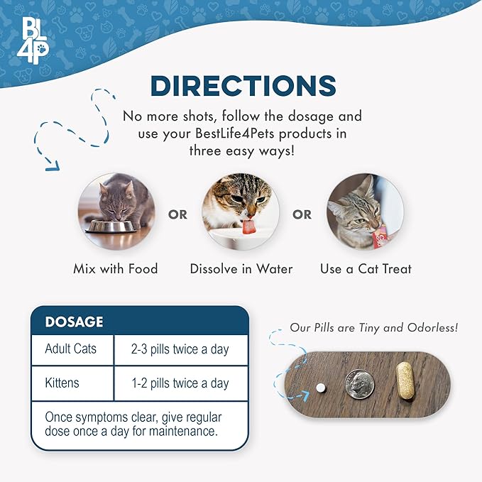 Cat Allergy Relief & Immune Support, Natural Relief for Seasonal Allergies, Itching, Sneezing, Congestion, Runny Nose, and Feline Respiratory Infections, 400 Small Odorless Tasteless Pills