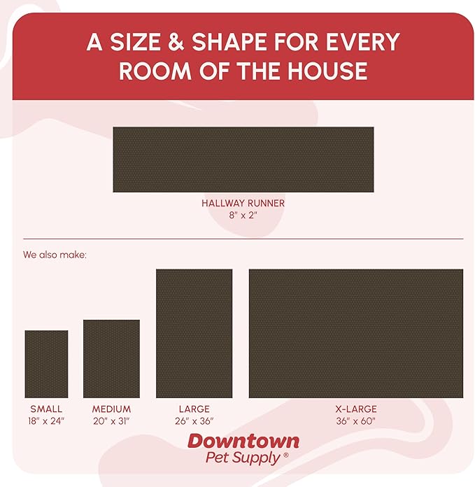 My Doggy Place Microfiber Dog Mat for Muddy Paws, 8' x 2' Brown - Non-Slip, Absorbent and Quick-Drying Dog Paw Cleaning Mat, Washer and Dryer Safe - Hallway Runner