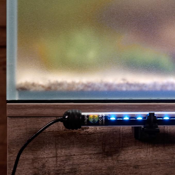 CURRENT USA 24-36" Inch Serene Aquarium Visual and Audio Aquatic Experience Kit with LED Aquarium Light, LED Background Light, Frosted Background Film & Speaker for Fish Tank (4025)