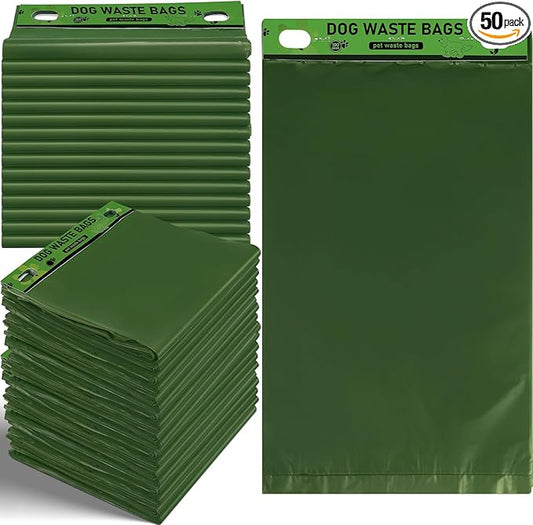 Ireer 5000 Pcs 50 Counts 5000 Pcs Header Bag Bulk Dog Pet Waste Bags Poop Easy Single Pull for Poop Dog Waste Station Fit Hang Hole Dispenser Home Outdoor (Green)