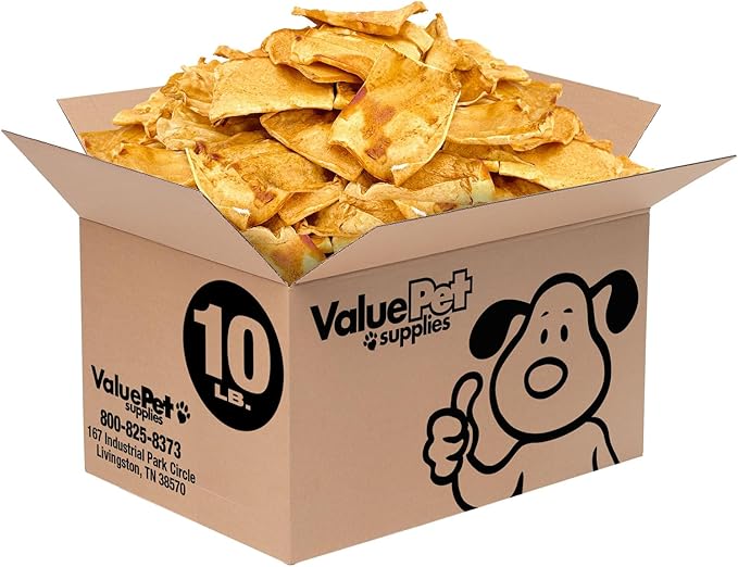 ValueBull USA Rawhide Chips, Chicken Infused, 10 Pound Bulk Pack - Natural & Safe, USA Beef Hide, Long Lasting, Chemical Free, No Artificial Flavors