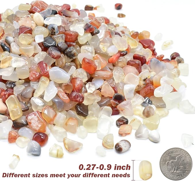 Halatool Crystal Pebbles 4 LB Bulk Bag 0.27"- 0.79" Natural Landscaping Pebbles Aquarium Gravel Decorative Polished Stone Suitable for Plants Home Decoration DIY Handmade Fish Tanks Vase Filler