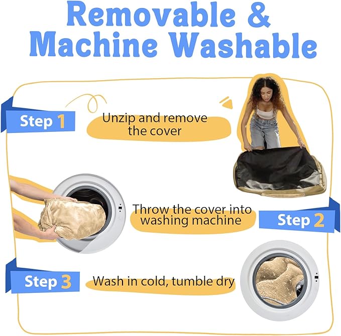 Washable Orthopedic Large Dog Bed - Big Dog Beds with Removable Waterproof Cover and Non-Slip Bottom XL Large Pet Bed with Bolster Extra Large Dogs Bed