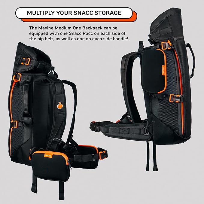 The Snacc Pacc Pouches by Little Chonk | Compatible with The Maxine One Medium Backpack Only | Two Neoprene Storage Compartments with Hip Belt Attachment