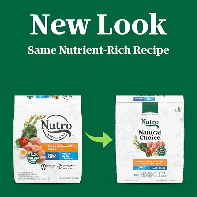 Nutro Natural Choice Large Breed Puppy Dry Dog Food, Chicken and Brown Rice Recipe, 13 lbs.