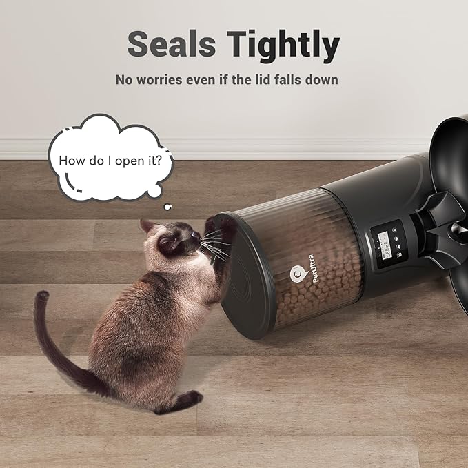 Automatic Cat Feeder for 2 Cats - 16 Cups/4L Timed Auto Pet Feeder with Portion Control (1-6 Meals), Dual Power& Easy to Clean for Indoor Cats & Small Dogs