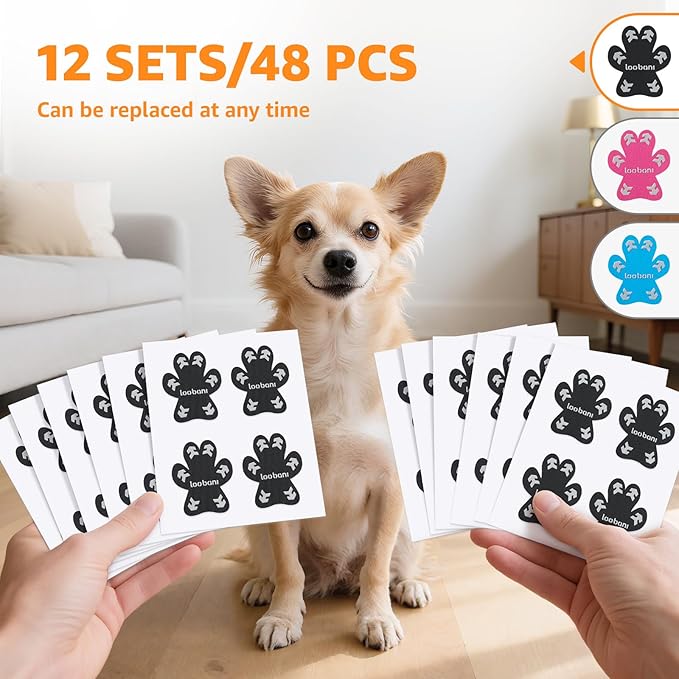 Loobani Paw Pads for Dogs Traction: Anti Slip Dog Paw Grippers for Senior Dogs Walking on Hardwood Slippery Floors - Dog Paw Protector Stickers for Prevent Licking & Wound Care, Easy Using