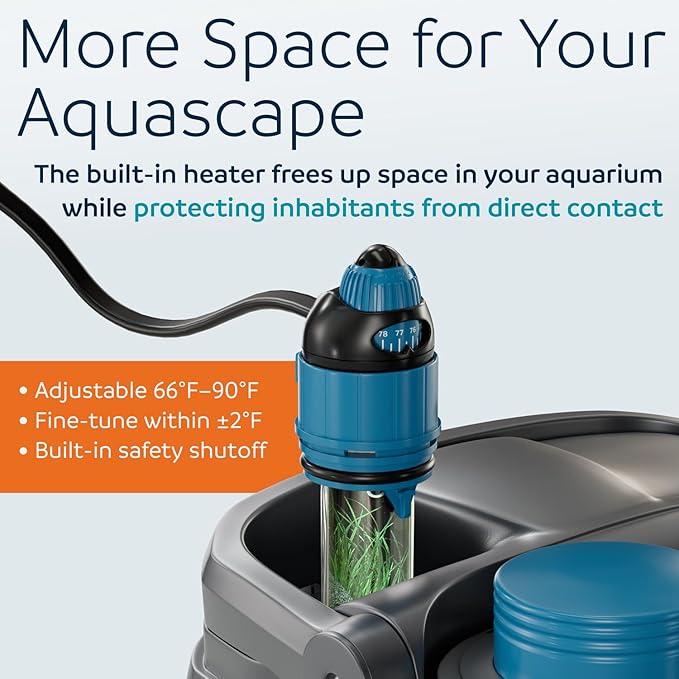 OASE BioMaster 2 Thermo 600 Canister Filter for Aquariums – External Aquarium Filter with Built-in Heater – EasyClean Pre-Filter, Quiet Operation – Freshwater & Saltwater, Up to 160 Gallons