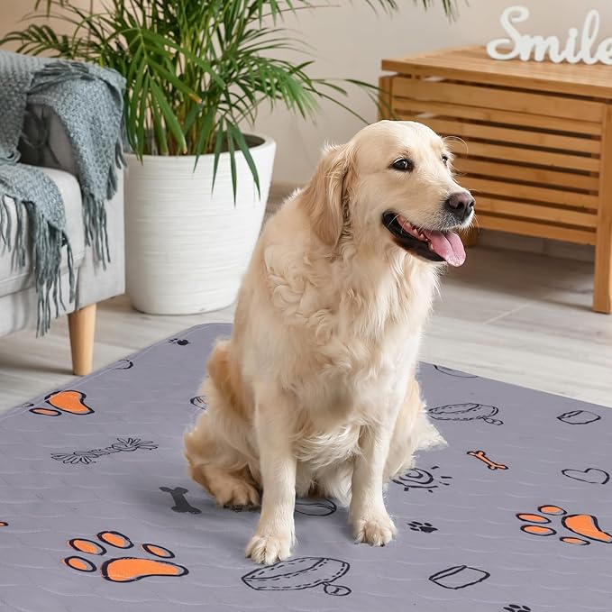 Washable Pee Pads for Dogs, 2 Pack Large 48"x48" Super Absorbent Reusable Training Pads, 100% Waterproof Non-Slip Crate, Whelping, Playpen Mat Bed - Dog Products