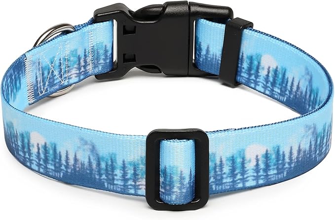 Mercano Adjustable Dog Collar - Special Design Patterns, Soft Nylon Comfortable Durable Pet Collar for Small Medium Large Dogs (XS, Forest)