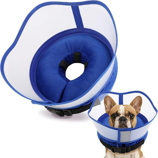 Soft Dog Cone Collar, Inflatable Donut Cones Alternative After Surgery with Anti-Lick Shield, for Large/Medium/Small Dogs to Stop Licking, Elizabethan Neck Ecollars of Shame, Comfy Pillow E Recovery
