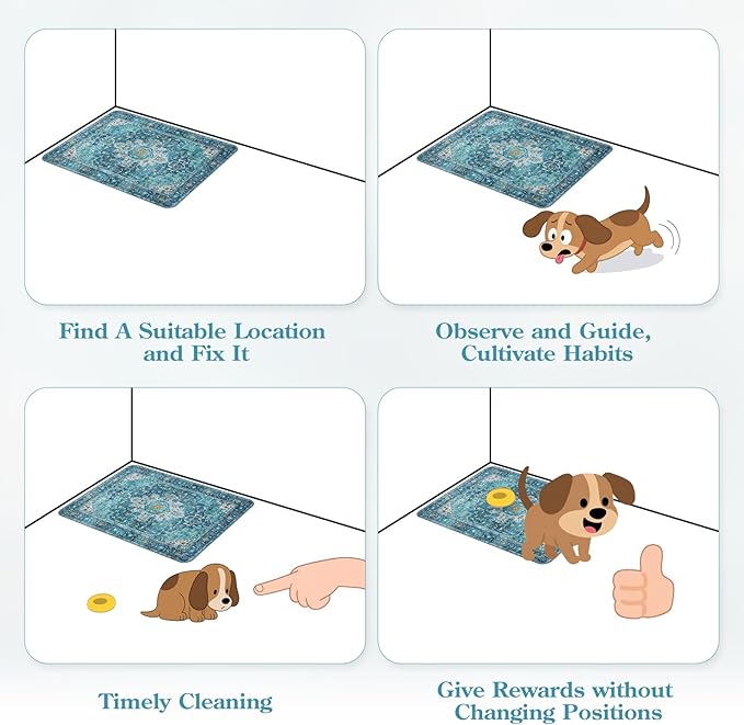 HAOCOO Washable Pee Pads for Dogs, Super Absorbent Reusable Puppy Training Pads, (2 Pack) 2Ft x 2Ft Blue Waterproof Leak-Proof and Non-Slip Whelping Pads Potty Pads for Pet Housebreaking