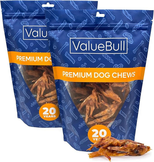 ValueBull Chicken Feet for Dogs, 50 Count - All Natural Dog Chew, Hip and Joint Chew, Single Ingredient Dog Treat