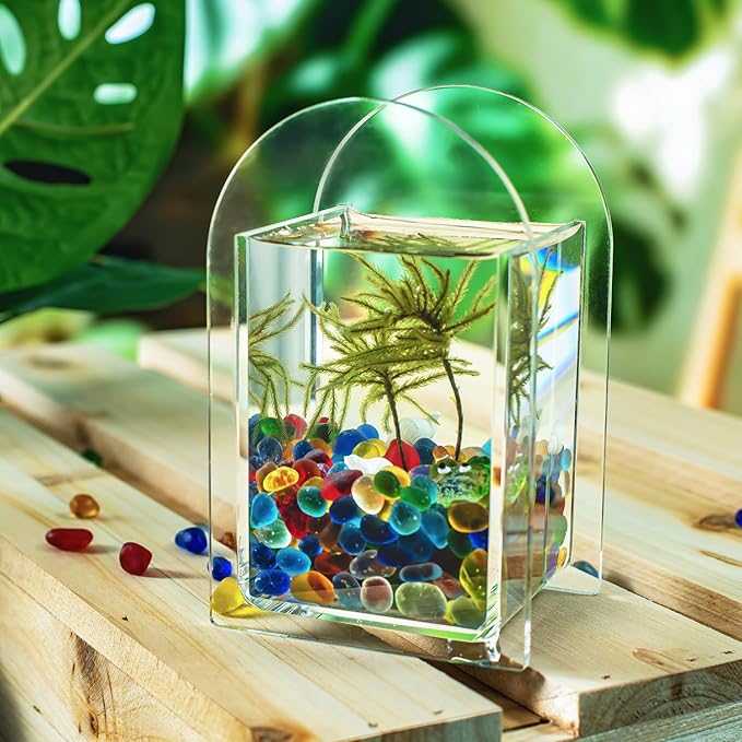 Sea Glass Stones 31oz - Aquarium Rocks & Fish Tank Gravel for Fish Tanks | Vase Fillers, Art & DIY Landscaping with Irregular Gems for Succulents & Terrariums (Colorful, Frosted)