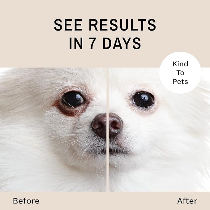 Eye Envy Tear Stain Remover Powder for Dogs and Cats. 100% Natural, Safe. Apply Around Eyes. Absorbs and Repels Tears. Keeps Area Dry. Treats The Cause of Staining. Made in The USA. (.5 oz)