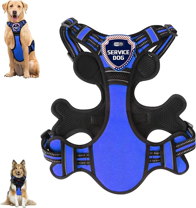 Dog Harness, Adjustable Reflective Dog Vest No Pull Dog Harness with Badge and Bow Tie for Puppy Small Medium Large Dogs