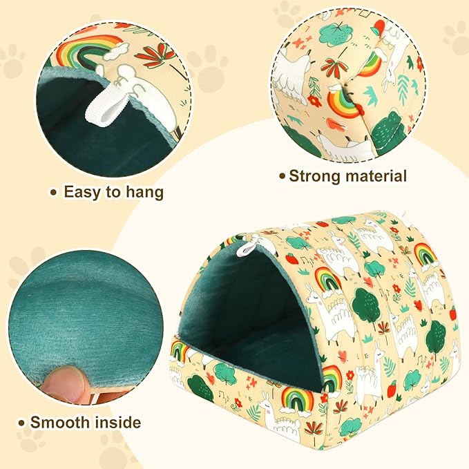 UPINS Guinea Pig Bed, Guinea Pig Hideout Washable Small Animal House Cage Accessories for Dwarf Rabbits Chinchillas Hamsters Hedgehogs Ferrets Bearded Dragons and Rats