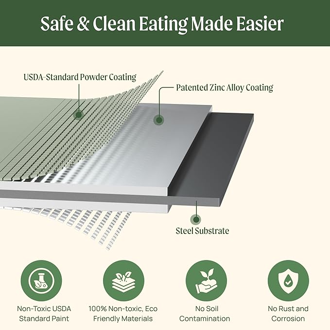 Vego garden Aluzinc Raised Garden Bed Kits, 17" Tall 6 in 1 Modular Metal Raised Planter Bed for Vegetables Flowers Patio Ground Planter Box-British Green