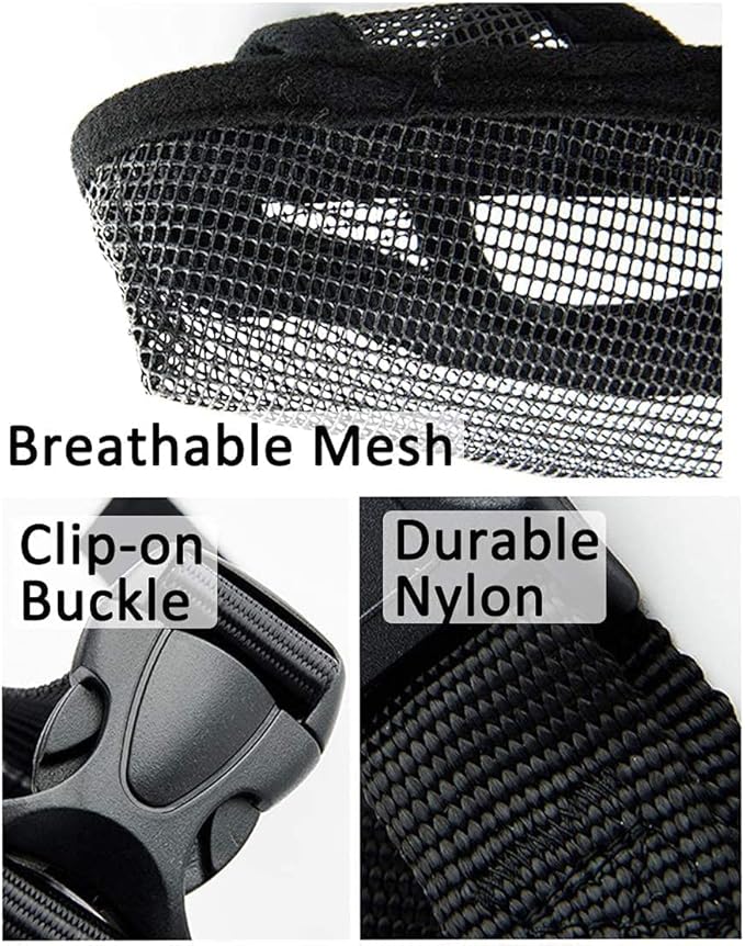 Crazy Felix Nylon Dog Muzzle for Small Medium Large Dogs Dachshund Beagle Poodle Labrador, Air Mesh Breathable and Drinkable Pet Mouth Guard for Anti-Biting Chewing Scavenging(XXXS, Black)