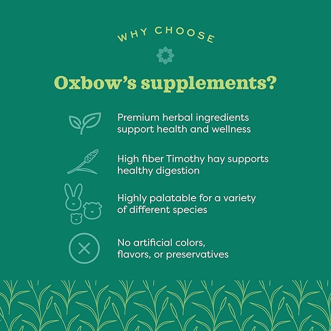 Oxbow Animal Health Natural Science Joint Support, Anti Inflammatory Supplement for Rabbit & Guinea Pig, Oxbow Timothy Hay, Made with Glucosamine, Turmeric, & Yucca, Made in USA, 4.2 oz Bag