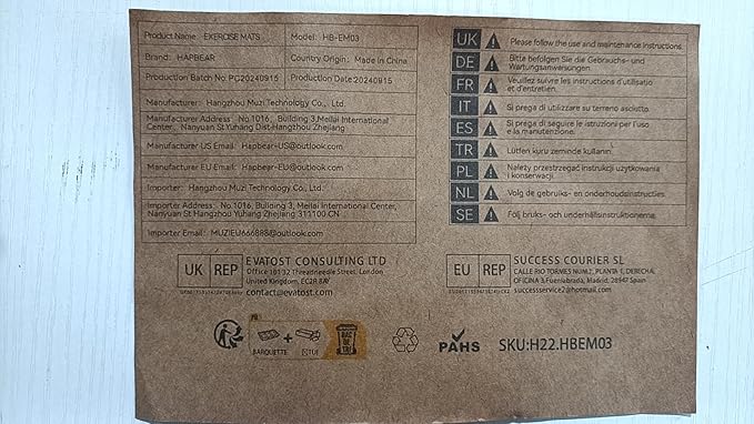 HAPBEAR Extra Large Exercise Mat-7'x5'/6'x8'/6'x9'/6'x10'/6'x12'x8mm(1/3 inch),Non-Slip, Ultra Durable, Thick Workout Mats for Home Gym Flooring Cardio, Yoga Mats for Fitness, High-Density Exercise Mat, Shoes-Friendly