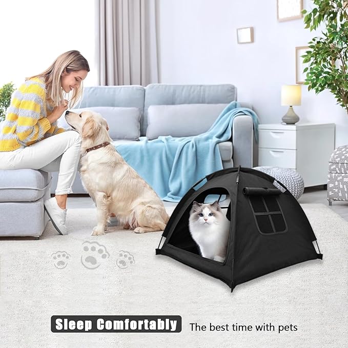 Cat Tent House、Cat's Nest, Quick Assembly and disassembly, Portable Indoor/Outdoor pet Tent House for Cats, Puppies and Other Small Animals