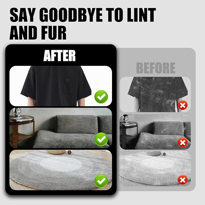 Pet Hair Removal Glove, Newly Upgraded Electrostatic Pet Hair Removal Gloves, Reusable Pet Hair Remover Tool for Furniture, Carpet, Car Seat