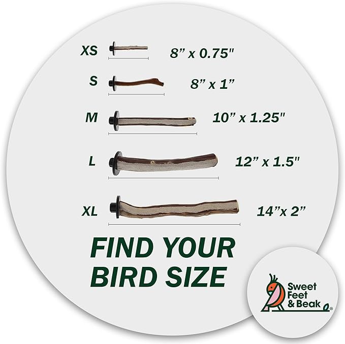 Superoost Manzanita Pumice Pedicure Perch- Easy to Install Bird Cage Accessories for Healthy Feet, Nails and Beak - Natural Bird Perches Imitates Birds' Life in The Wild - L 12"