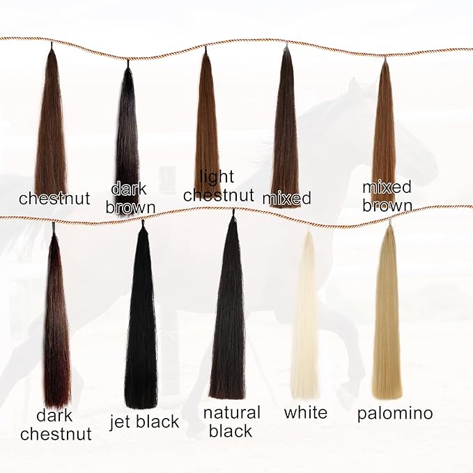 Horse Tail Extensions with Natural Loop Top, Blunt Cut Bottom, 3/8 LB 28-30 Inches Long (red Chestnut)