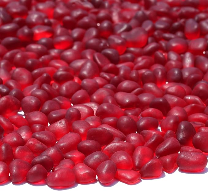 Sea Glass Stones - 2.9LB/46.4oz Red Frosted Glass Pebbles Gemstones - Perfect for Aquarium Rocks, Fish Tank Gravel, Vase Fillers, Seaglass DIY Crafts, and Home Decor