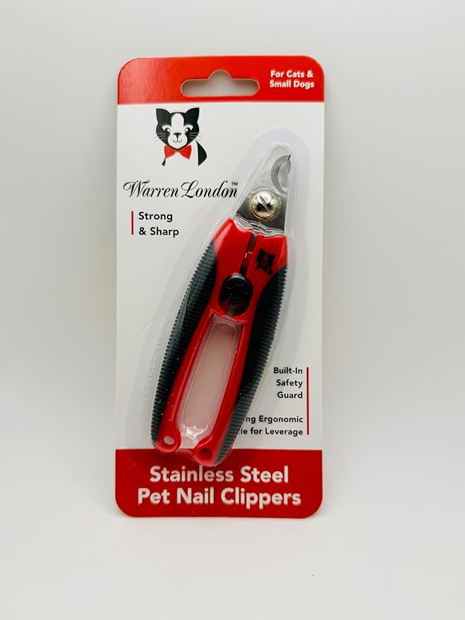 Warren London Cat Nail Clipper | Kittens Small Dogs | Stainless Steel Blade | Nail Safety Guard | Precision Grooming Tool