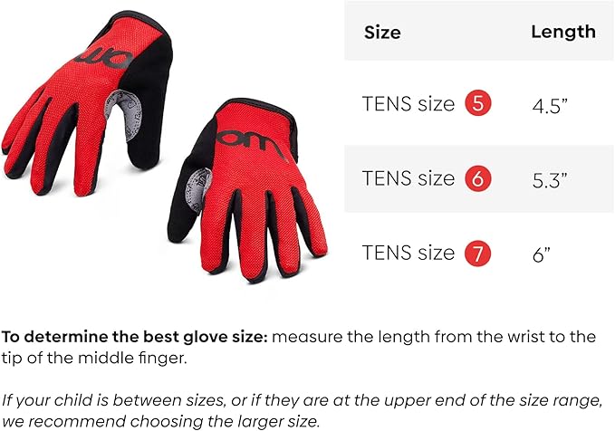 woom TENS Bike Gloves, Child’s & Youth Bicycle Full Finger Protection with Grip for Road Cycling & Mountain Biking (Boys & Girls)