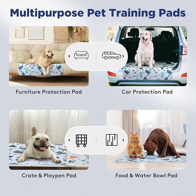 FURTIME Washable Pee Pads for Dogs, 2 Pack Large 34"x36" Super Absorbent Reusable Puppy Pads, 100% Waterproof Non-Slip, Whelping Dog Playpen Crate Mat for Potty