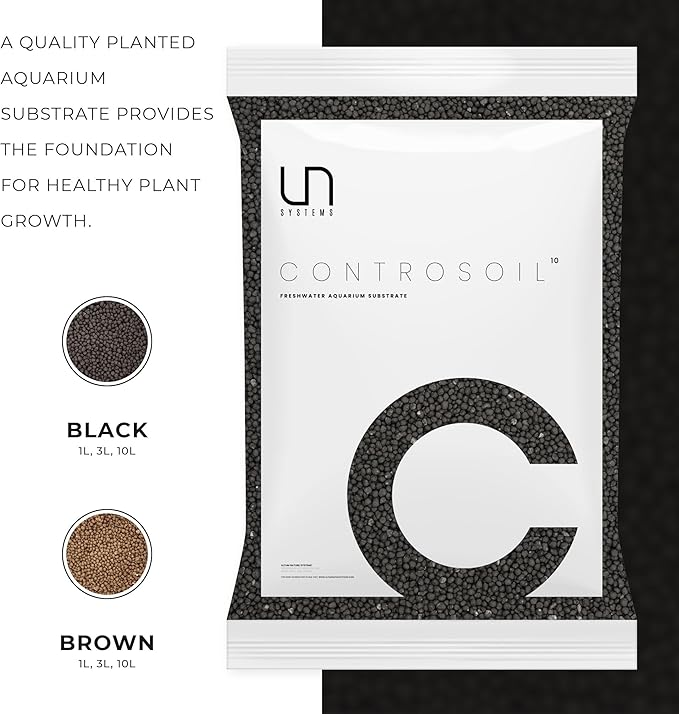 Ultum Nature Systems Controsoil - Freshwater Aqua Soil Substrate for Fish, Shrimp, Live Plant Propagation and Aquascaping - 6.8pH Low Ammonia, Volcanic Ash - Black, Normal (3 Liter | 6LB)