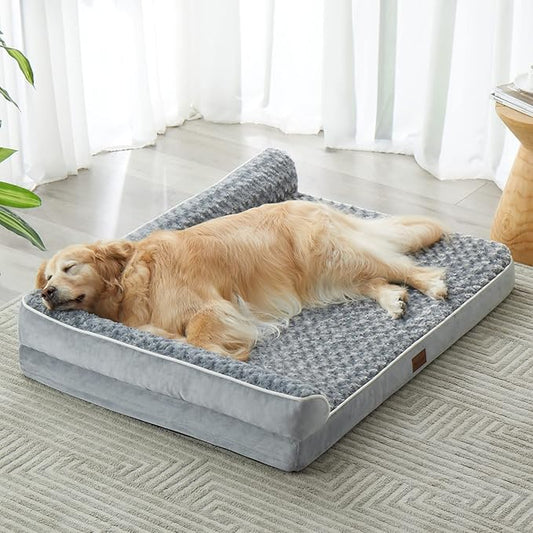 BFPETHOME Orthopedic Dog Beds for Large Dogs-Waterproof Sofa Dog Bed with Removable Washable Cover, Big Pet Bed with Waterproof Lining and Nonskid Bottom,Pet Bed for Large Dogs