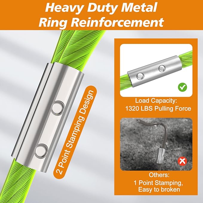 Tresbro 20 FT Dog Tie Out Cable with Spring, Shock Absorbing Tether Chains for Outside Aavilable in 10/15/20/25/30/40/50/70/100/120 FT, Heavy Duty Leads for Yard for Medium & Large Dogs Up to 500 LBS